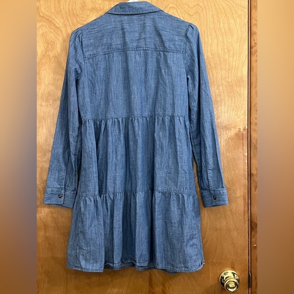 So Denim Chambray Blue Tiered Dress S - Picture 5 of 7